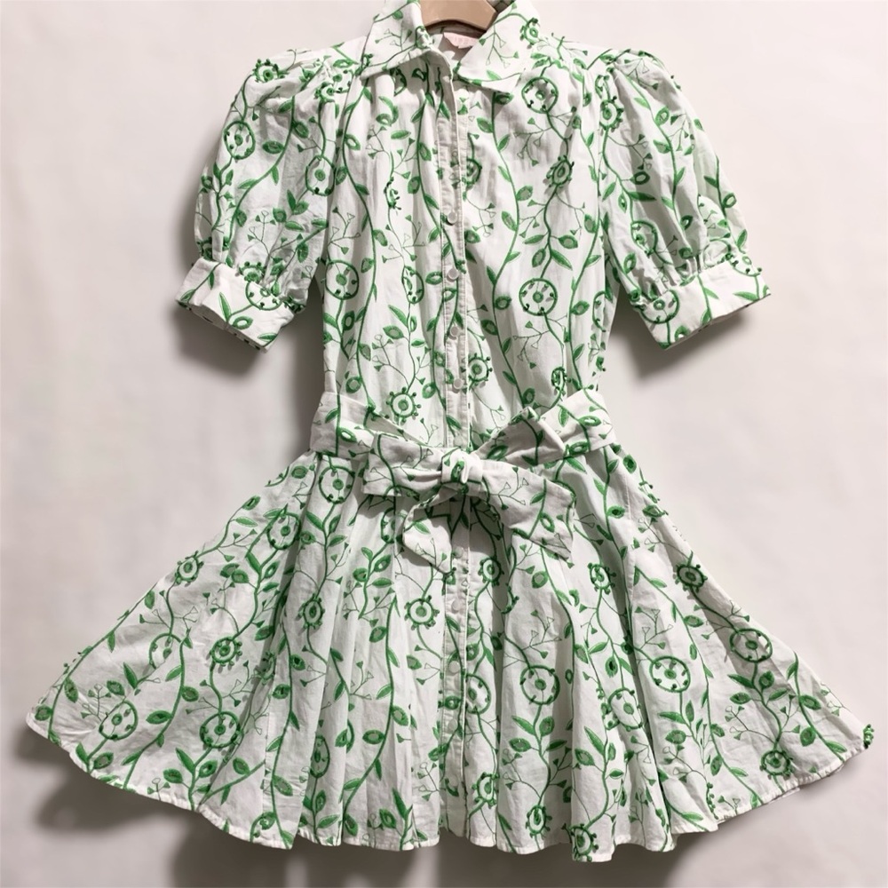 Ciebon embroidered Floral Green and White Dress - Picture 13 of 14